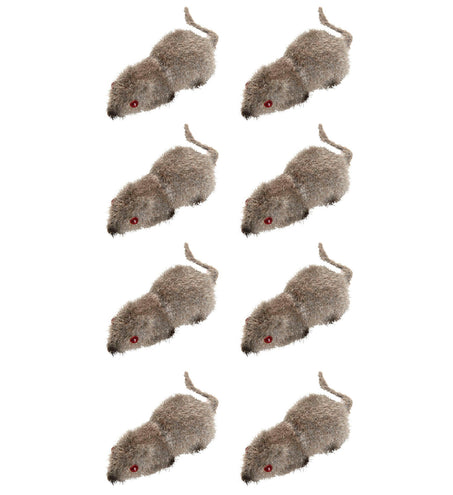 Widmann SRL 8 grijze nep muizen voor halloween