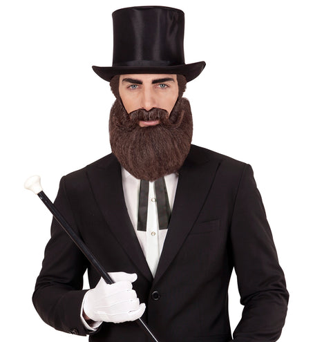 Widmann SRL Abraham baard met snor in bruin