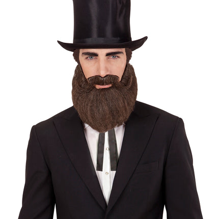 Widmann SRL Abraham baard met snor in bruin