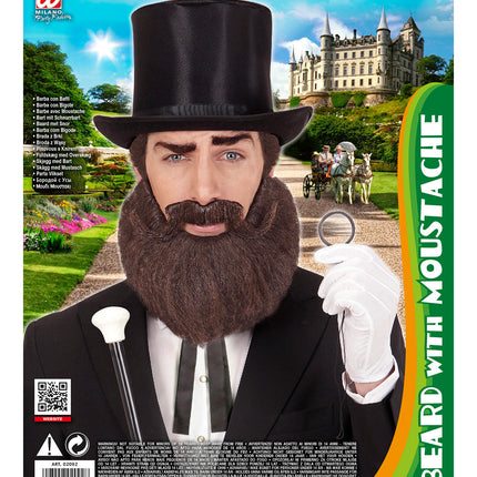 Widmann SRL Abraham baard met snor in bruin