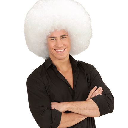 Widmann SRL Afro pruik mega groot wit