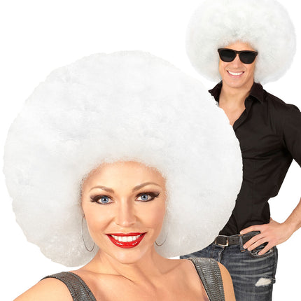 Widmann SRL Afro pruik mega groot wit