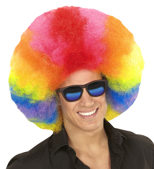 Widmann SRL Afro pruik regenboogkleur
