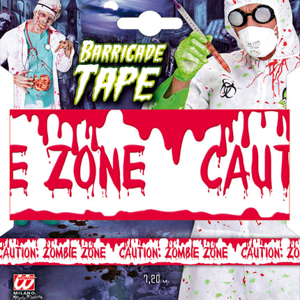 Widmann SRL Afzetlint Tape Waarschuwing zombie zone 7,2m
