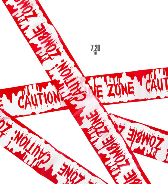 Widmann SRL Afzetlint Tape Waarschuwing zombie zone 7,2m