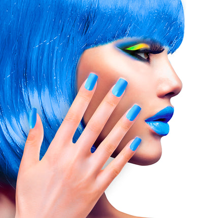 Widmann SRL Airbrush nagels neon blauw