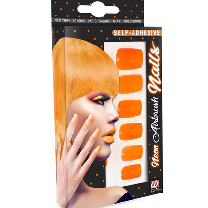 Widmann SRL Airbrush nagels neon oranje