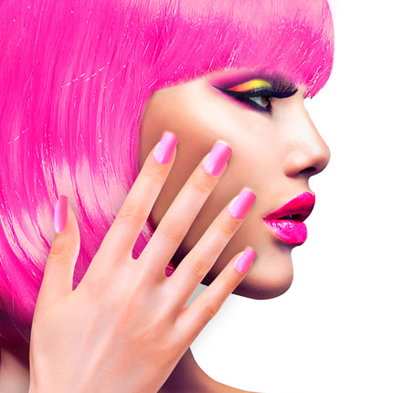 Widmann SRL Airbrush nagels neon roze