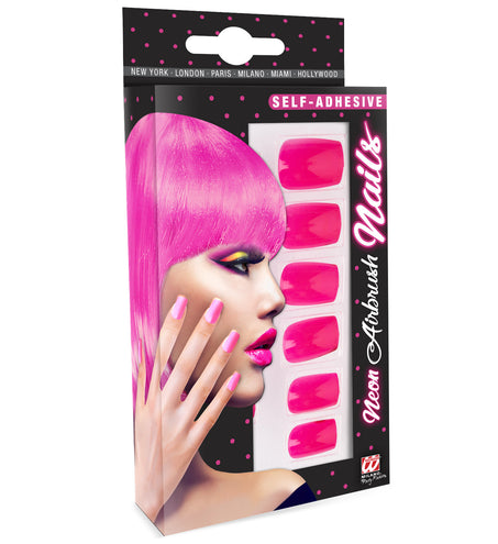 Widmann SRL Airbrush nagels neon roze