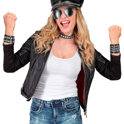 Widmann SRL Armband biker met studds