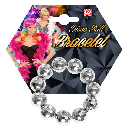 Widmann SRL Armband disco bal zilver