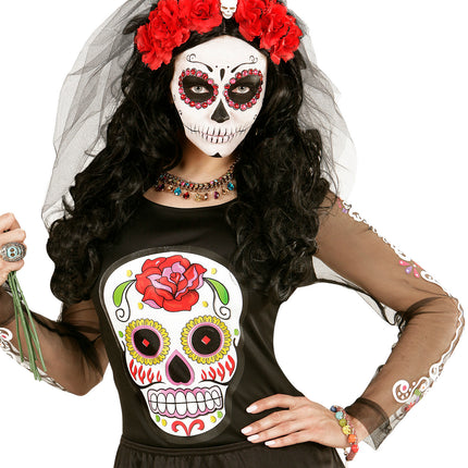 Widmann SRL Armbandje met 7 doodskopjes