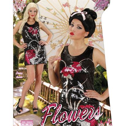 Widmann SRL Aziatische paillettenjurk Lotus dames