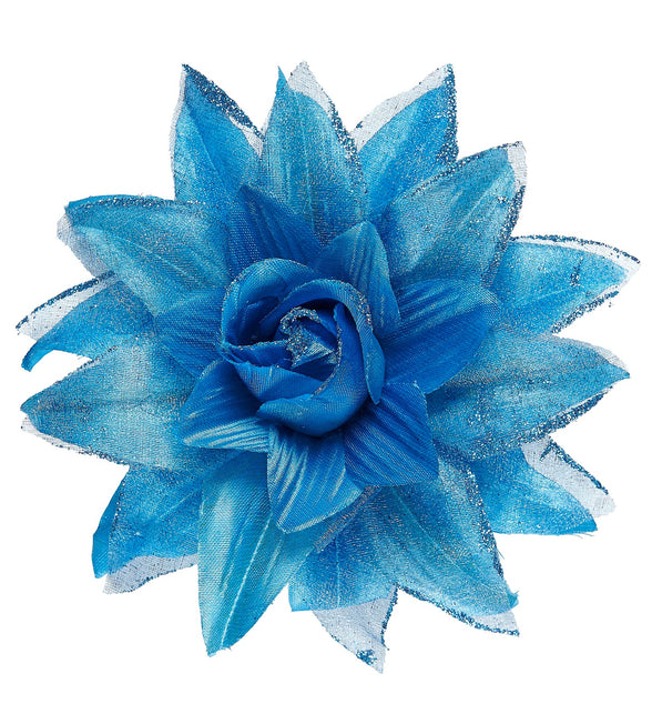 Widmann SRL Azuren bloemen haarclip met glitters
