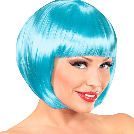 Widmann SRL Azuur blauwe boblijn pruik dames