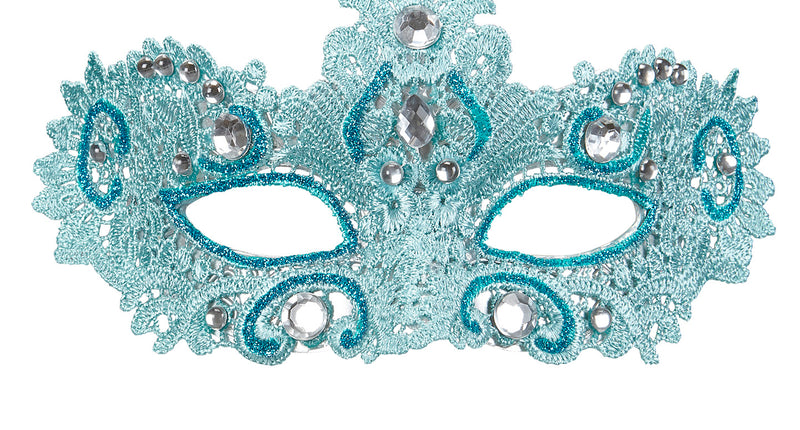 Widmann SRL Azuur blauwe Venetiaanse oogmaskertjes