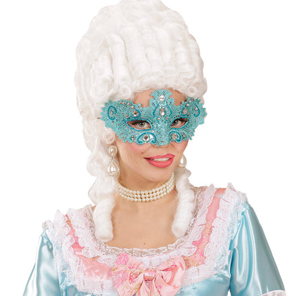 Widmann SRL Azuur blauwe Venetiaanse oogmaskertjes