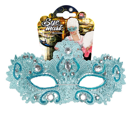 Widmann SRL Azuur blauwe Venetiaanse oogmaskertjes