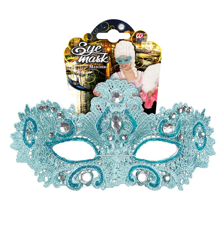 Widmann SRL Azuur blauwe Venetiaanse oogmaskertjes