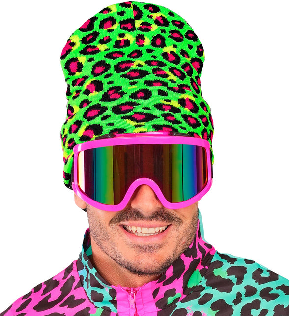 Widmann SRL Beanie luipaard neon groen