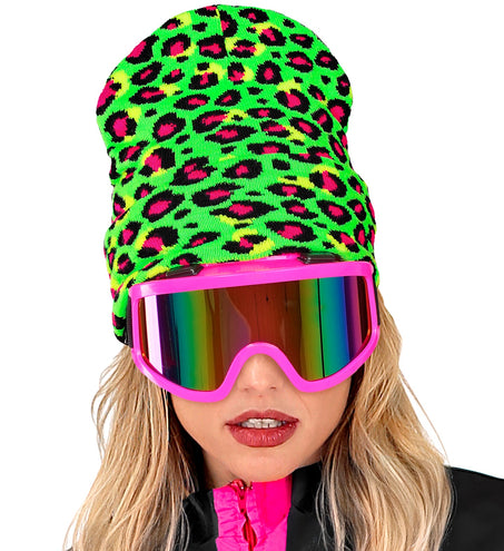 Widmann SRL Beanie luipaard neon groen