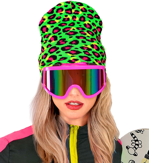 Widmann SRL Beanie luipaard neon groen