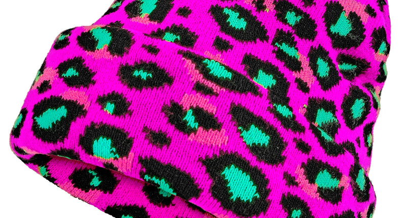 Widmann SRL Beanie luipaard neon paars