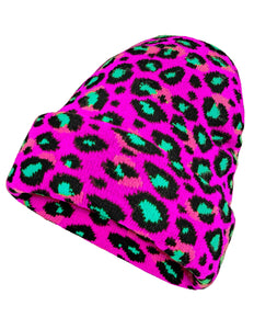 Widmann SRL Beanie luipaard neon paars