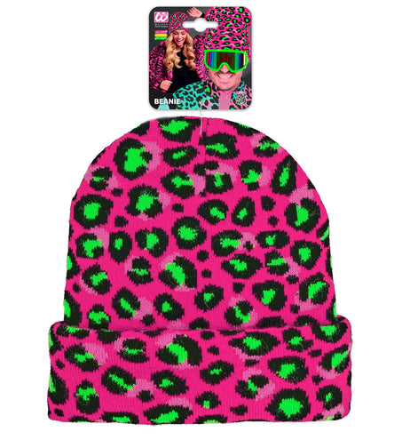 Widmann SRL Beanie luipaard neon roze