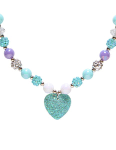 Widmann SRL Bedelketting met hartje in  azuurblauw