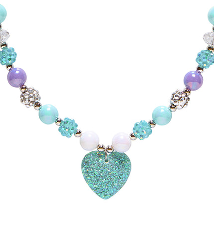 Widmann SRL Bedelketting met hartje in  azuurblauw