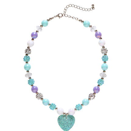 Widmann SRL Bedelketting met hartje in  azuurblauw