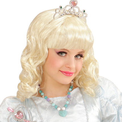 Widmann SRL Bedelketting met hartje in  azuurblauw