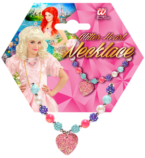 Widmann SRL Bedelketting met roze hartje