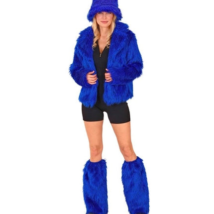 Widmann SRL Beenwarmers pluche koningsblauw