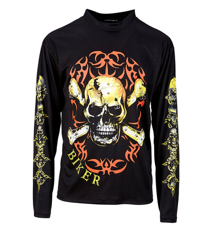 Widmann SRL Biker shirt met schedel en botten