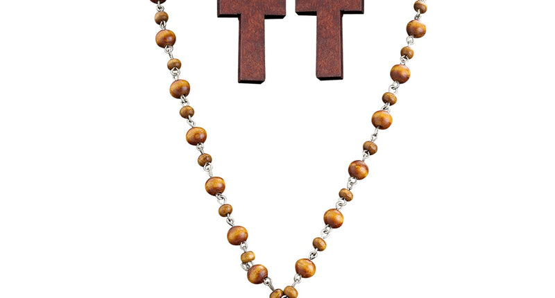 Widmann SRL Bisschop kruis rozenkrans met oorbellen