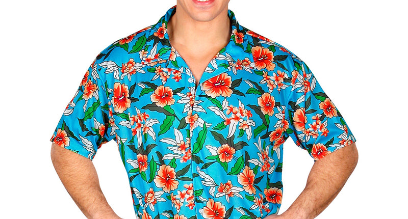 Widmann SRL Blauw Hawaii shirt met print