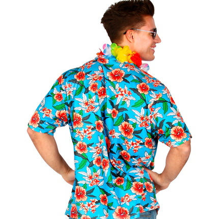 Widmann SRL Blauw Hawaii shirt met print