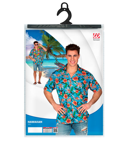 Widmann SRL Blauw Hawaii shirt met print