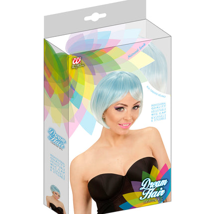 Widmann SRL Blauw turquoise boblijn pruik