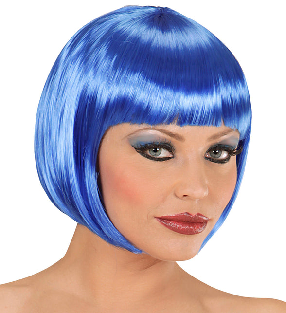Widmann SRL Blauwe boblijn pruik dame