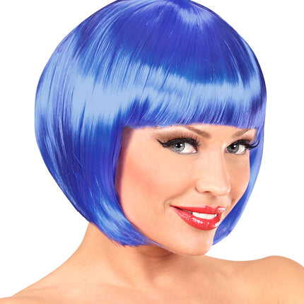 Widmann SRL Blauwe boblijn pruik dame