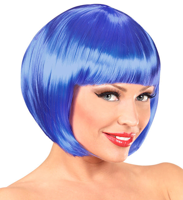 Widmann SRL Blauwe boblijn pruik dame