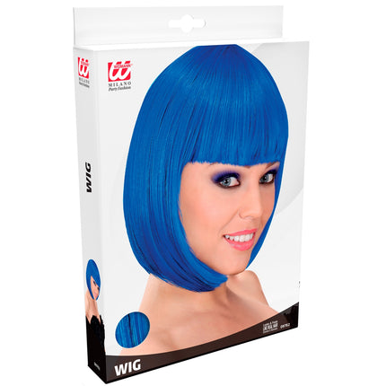 Widmann SRL Blauwe boblijn pruik Lou Lou