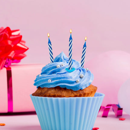 Widmann SRL Blauwe kaarsjes happy birthday