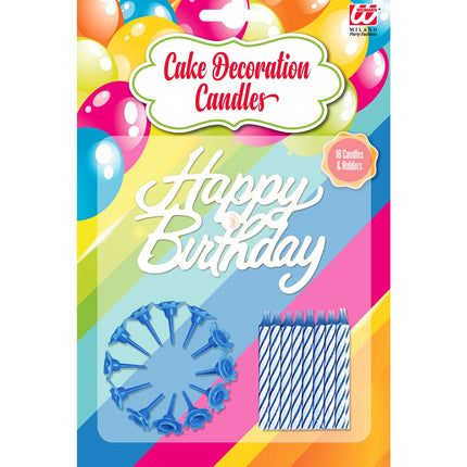 Widmann SRL Blauwe kaarsjes happy birthday