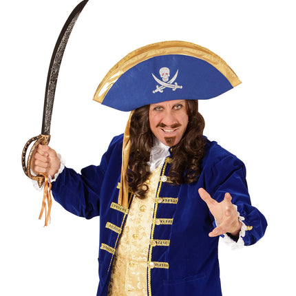 Widmann SRL Blauwe piraten tricorn hoed