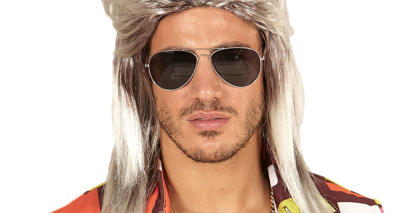 Widmann SRL Blond met grijze rocker pruiken voor mannen