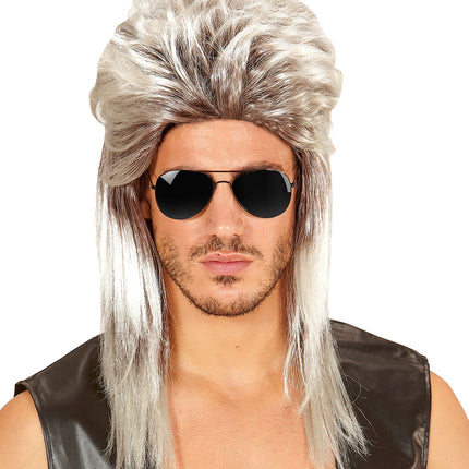 Widmann SRL Blond met grijze rocker pruiken voor mannen